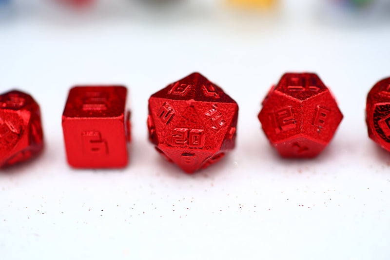 10MM Mini Metal RPG Dice Set - Red