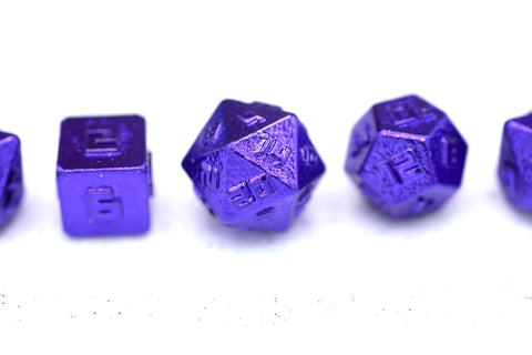 10MM Mini Metal RPG Dice Set  - Purple