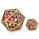 45mm Dragon D20 - Gold with Red & Black
