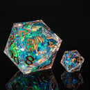 Sharp Edge Resin 55mm D20 - Opal w/ Copper Ink