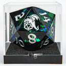 Sharp Edge Resin 55mm D20 - Black w/ Silver Ink