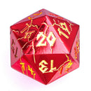 Barbarian 35mm  Solid Metal Single D20 Spindown - Red with Gold
