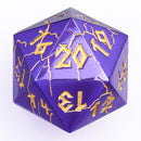 Barbarian 35mm  Solid Metal Single D20 Spindown - Purple with gold