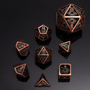 MINI Dragon's Eye Hollow Metal Dice Set - Emerald Green Gems