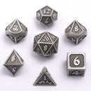 Solid Metal Mini Behemoth Dice set - Brushed Silver