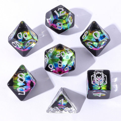 Wyrmforged Rollers - Rounded Resin Dice - Dragon Eye Chromatic