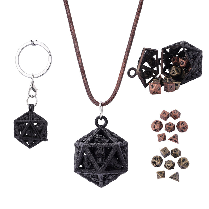 Grimskull's D20 Locket Gift Set - Matte Black