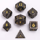 Solid Metal Behemoth Dice Set - Gunmetal with Gold