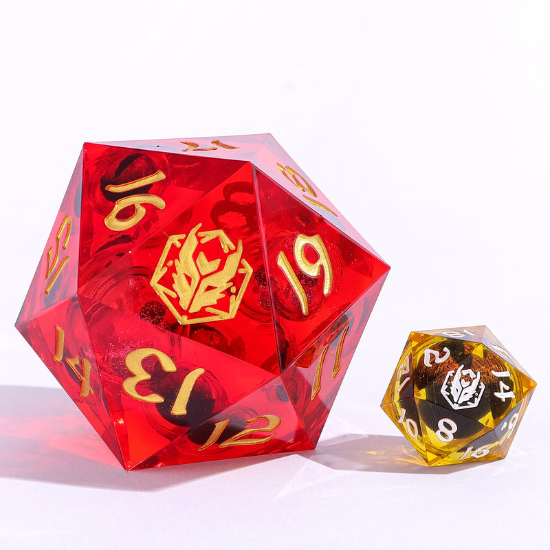 Liquid Core Sharp Edged Resin Spin Down 55mm D20 - Burning Gaze