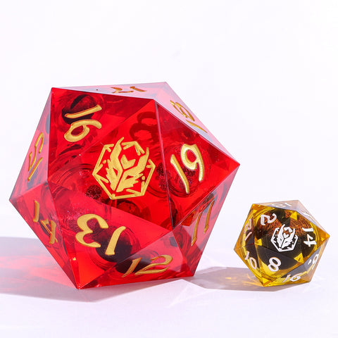 Liquid Core Sharp Edged Resin Spin Down 55mm D20 - Burning Gaze