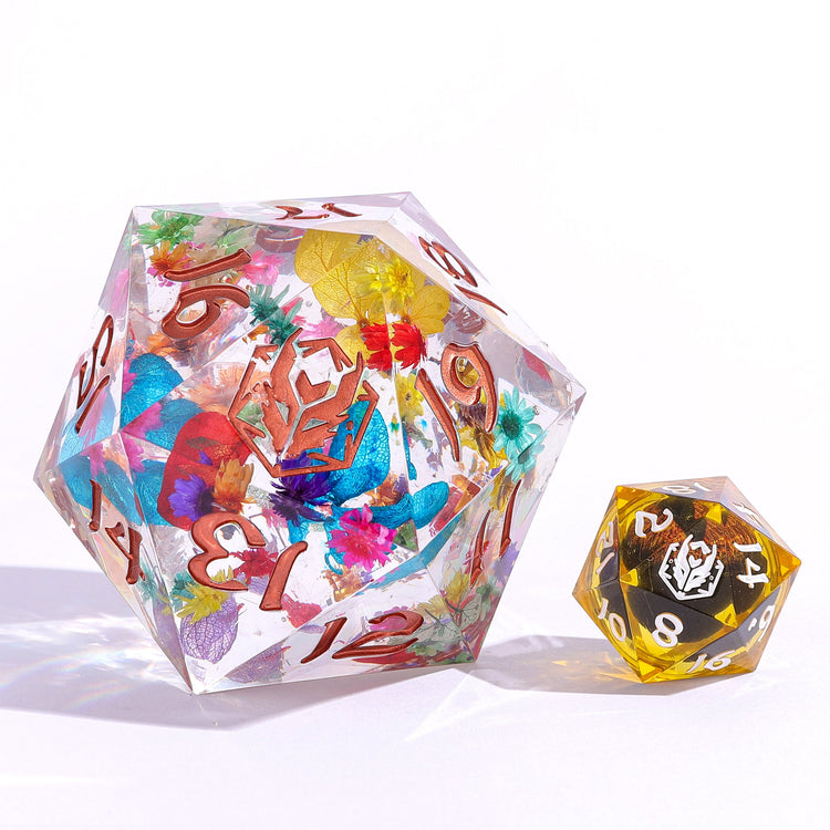 Sharp Edged Resin Spin Down 55mm D20 - Eternal Garden