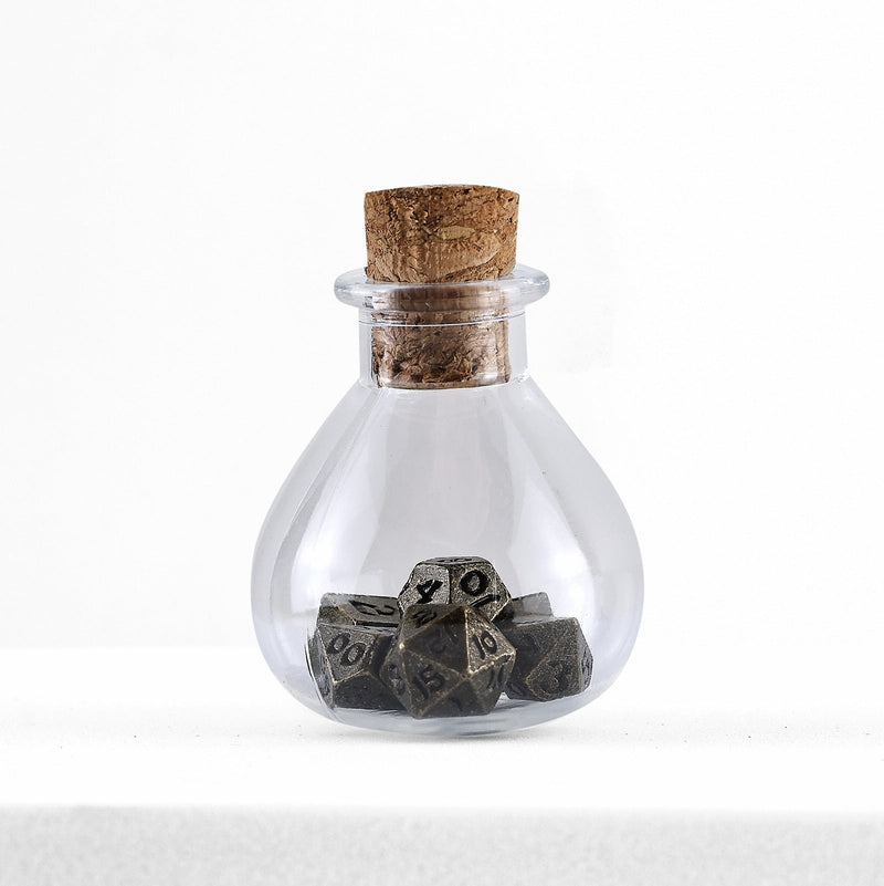 Unseelie Mini Metal RPG Dice Set  - Ancient Bronze