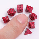 Unseelie Mini Metal RPG Dice Set  - Red