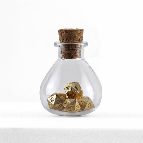 Unseelie Mini Metal RPG Dice Set  - Gold