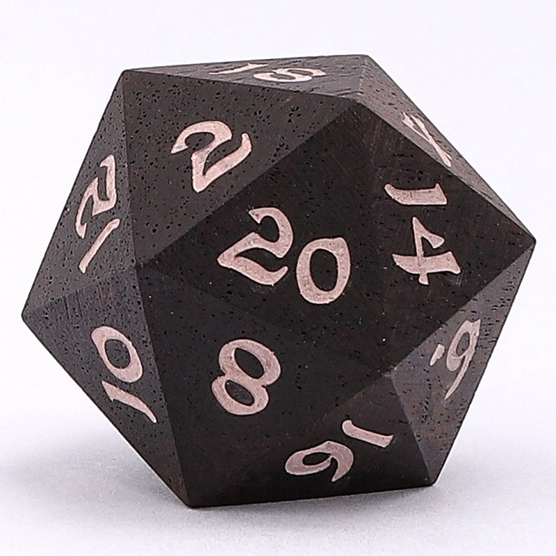 Dragon's Hoard Dice Set - Exotic Wooden Dice - Ebony Wood