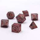 Wizard Solid Metal Dice Set - Gunmetal with Blood