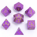 Wizard Solid Metal Dice Set - Purple with Gold