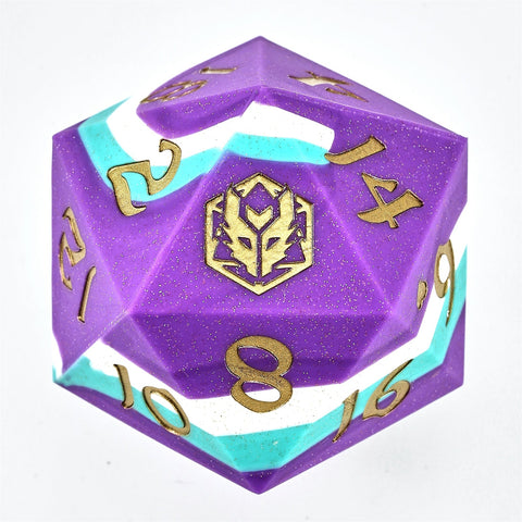 55mm Chonk Rubber Silicon D20 - Celestial Gleam