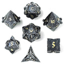 Solid Metal Paladin Class RPG Dice Set - Gunmetal w/ Gold