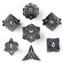 Solid Metal Paladin Class RPG Dice Set Glitter - Purple w/ Gold