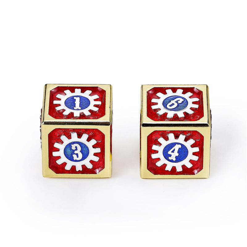 Cogcraft Fidget D6 - Casino - Red/Blue/Silver/Gold