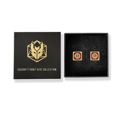 Cogcraft Fidget D6 - Emberforge Red and Gold