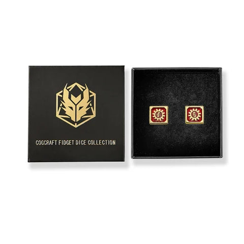 Cogcraft Fidget D6 - Emberforge Red and Gold