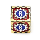 Mythic Size Cogcraft Fidget D6 - Casino - Red/Blue/Silver/Gold
