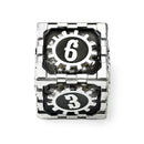 Mythic Size Cogcraft Fidget D6 - Diesel - Black & Silver