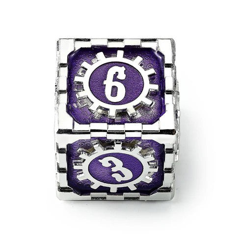 Mythic Size Cogcraft D6 - Chrononaut - Purple and Silver