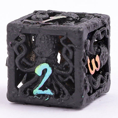 Lllithids Mind Cage Dice set - Black w/Chromatic