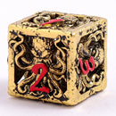 Lllithids Mind Cage Dice set - Gold w/Red