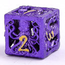Lllithids Mind Cage Hollow Metal Dice Set - Purple