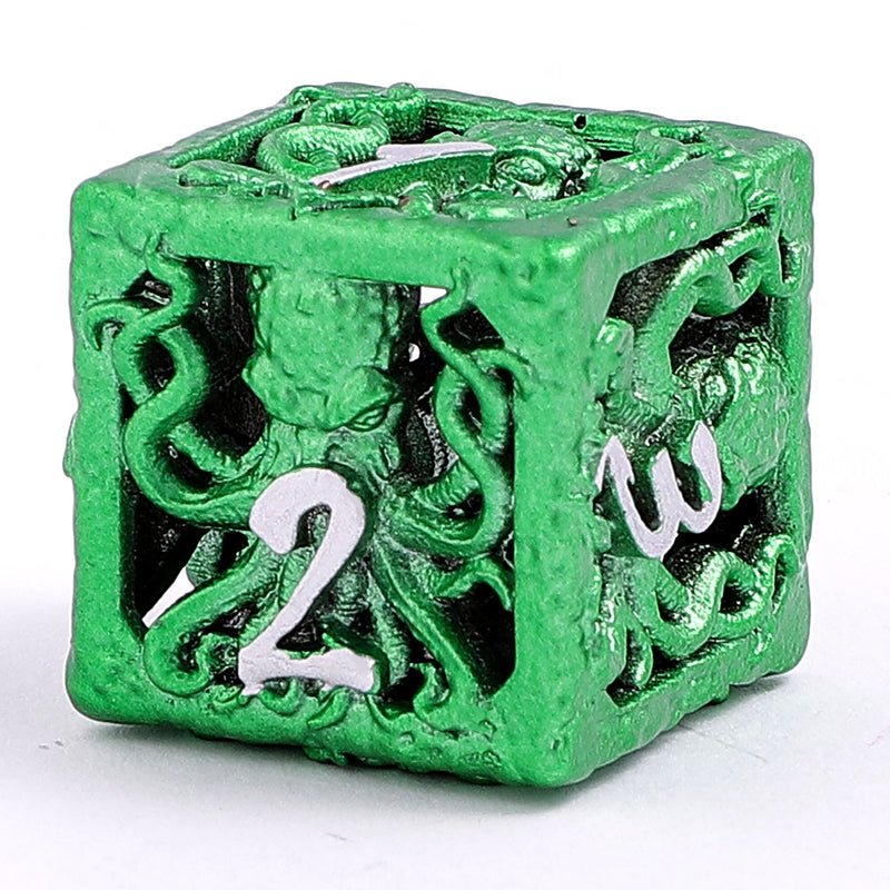 Llithids Mind Cage Hollow Metal Dice Set - Green