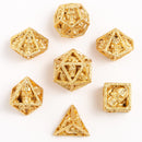 Skulls Grin Hollow Metal Dice Set - 24k Gold Plated