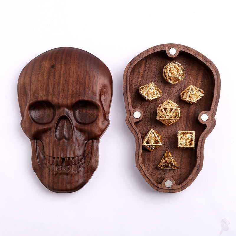 Black Walnut Skull Gaming Accessory Case