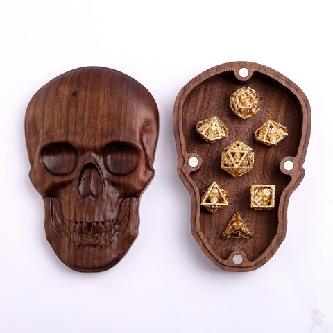 Black Walnut Skull Gaming Accessory Case