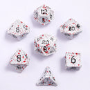 Bone Collector Solid Metal Dice Set - White w/Blood Splatters