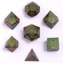 Metal Druid RPG Dice Set - Glitter Green w/Gold