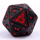 Sorcerer Solid Metal RPG Dice Set - Black w/Red