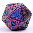 Sorcerer Solid Metal RPG Dice Set - Purple w/Blue