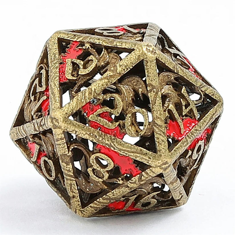 Dragon's Hymn Hollow Metal Dice Set - Ancient Bronze