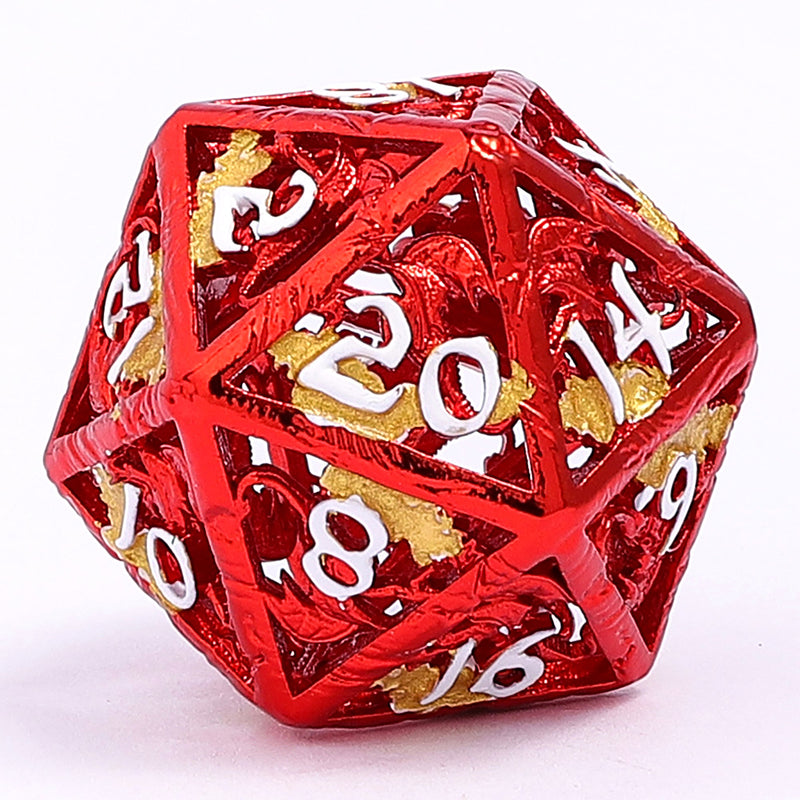 Dragon's Hymn Hollow Metal Dice Set - Red
