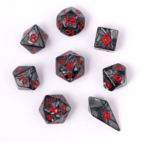 Wyrmforged Rollers - Rounded Edge 8 Piece Dice set - Iron Golem