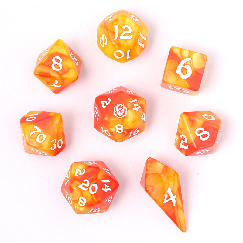 Wyrmforged Rollers - Rounded Edge 8 Piece Dice Set - Fae Candy