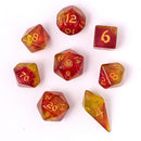 Wyrmforged Rollers - Rounded Edge 8 Piece Dice Set - Phoenix Feather