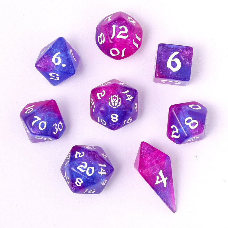 Wyrmforged Rollers - Rounded Edge 8 Piece Dice set - Fairy Farts