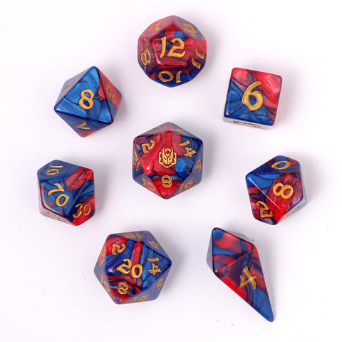 Wyrmforged Rollers - Rounded Edge 8 Piece Dice Set - Stormcaller