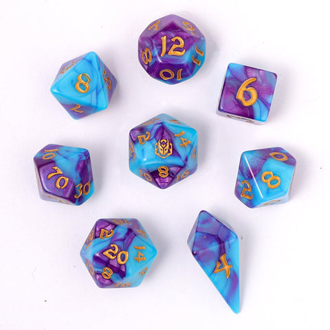 Wyrmforged Rollers - Rounded Edge 8 Piece Dice Set - Banshee's Wail