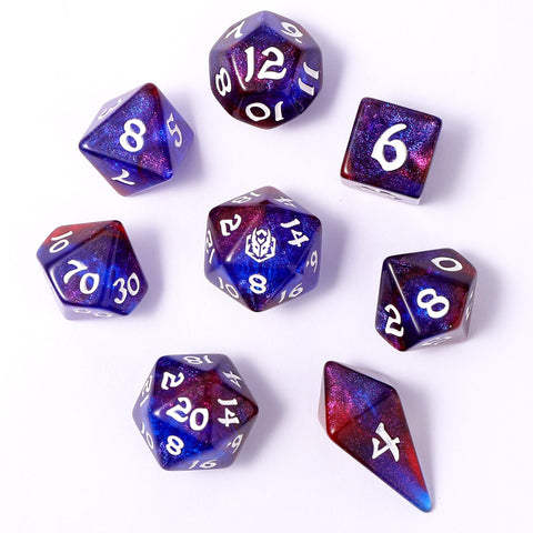 Wyrmforged Rollers - Rounded Edge 8 Piece Dice set - Arcane Nexus